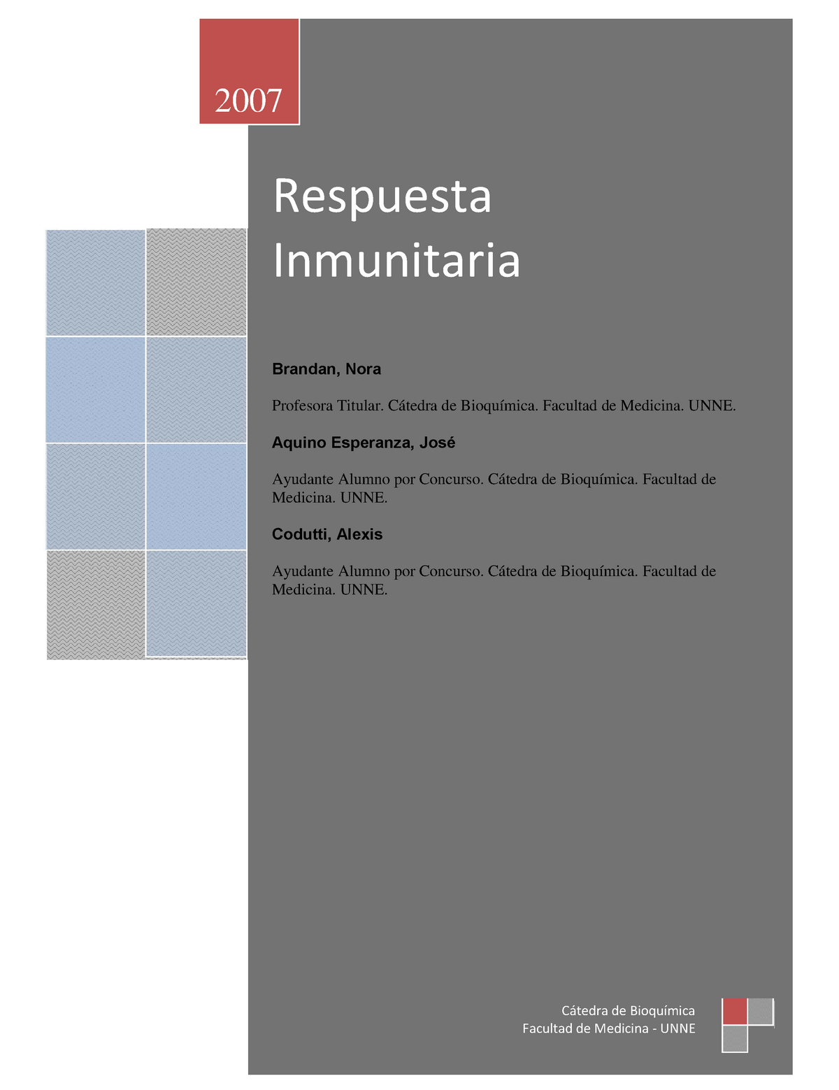 Respuesta Inmunitaria C Tedra De Bioqu Mica Facultad De Medicina Unne