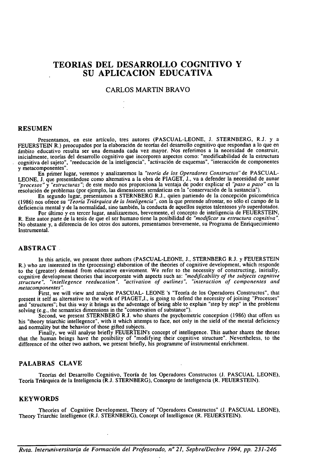 Dialnet-Teorias Del Desarrollo Cognitivo YSu Aplicacion Educativa - TEORIAS  DEL DESARROLLO COGNITIVO - Studocu