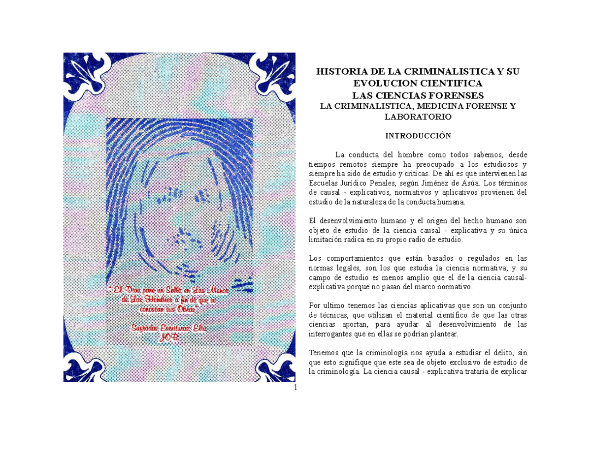 Compendio Criminalistica 12 - HISTORIA DE LA CRIMINALISTICA Y SU