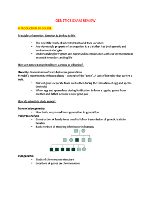 Genetics Quiz 3- notes for required lectures - Genetics Quiz 3 ...