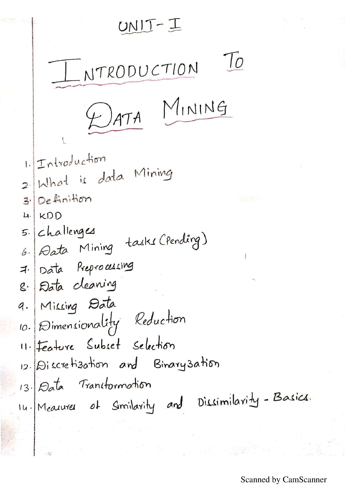 Data Mining Unit-1 Lecture Notes - Studocu