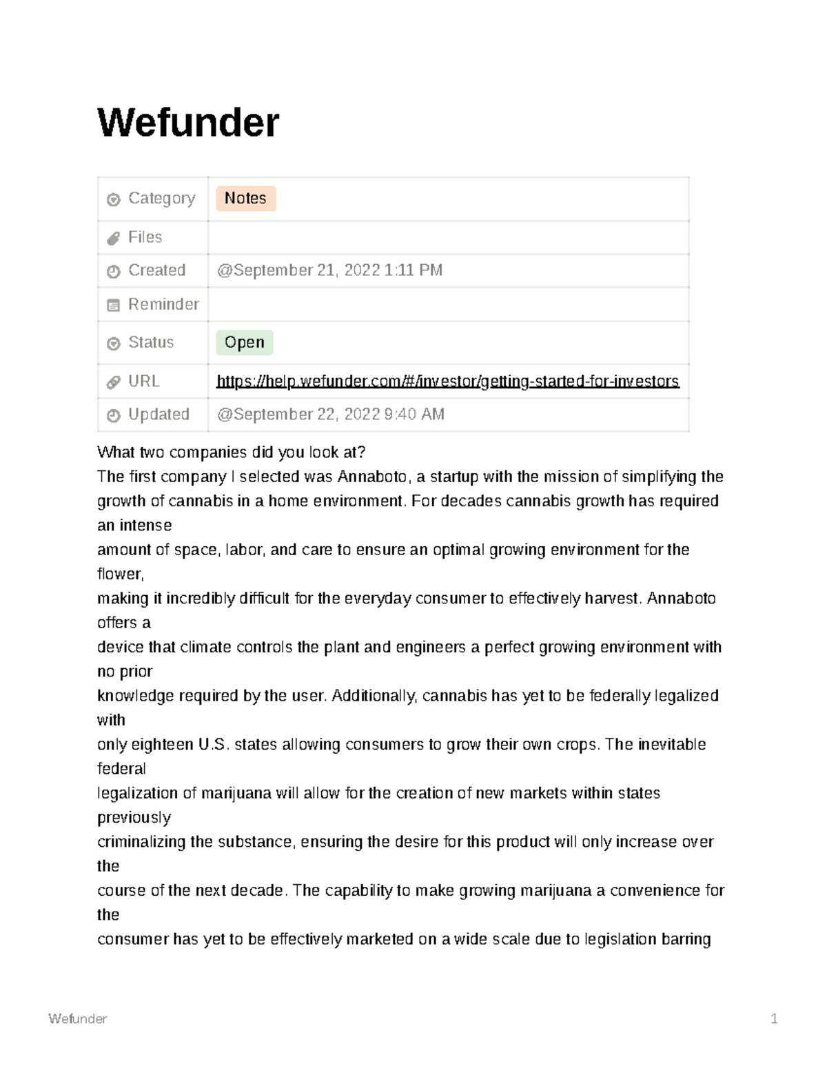 Wefunder - Introduction to Business Lesson Materials - Wefunder 1 ...