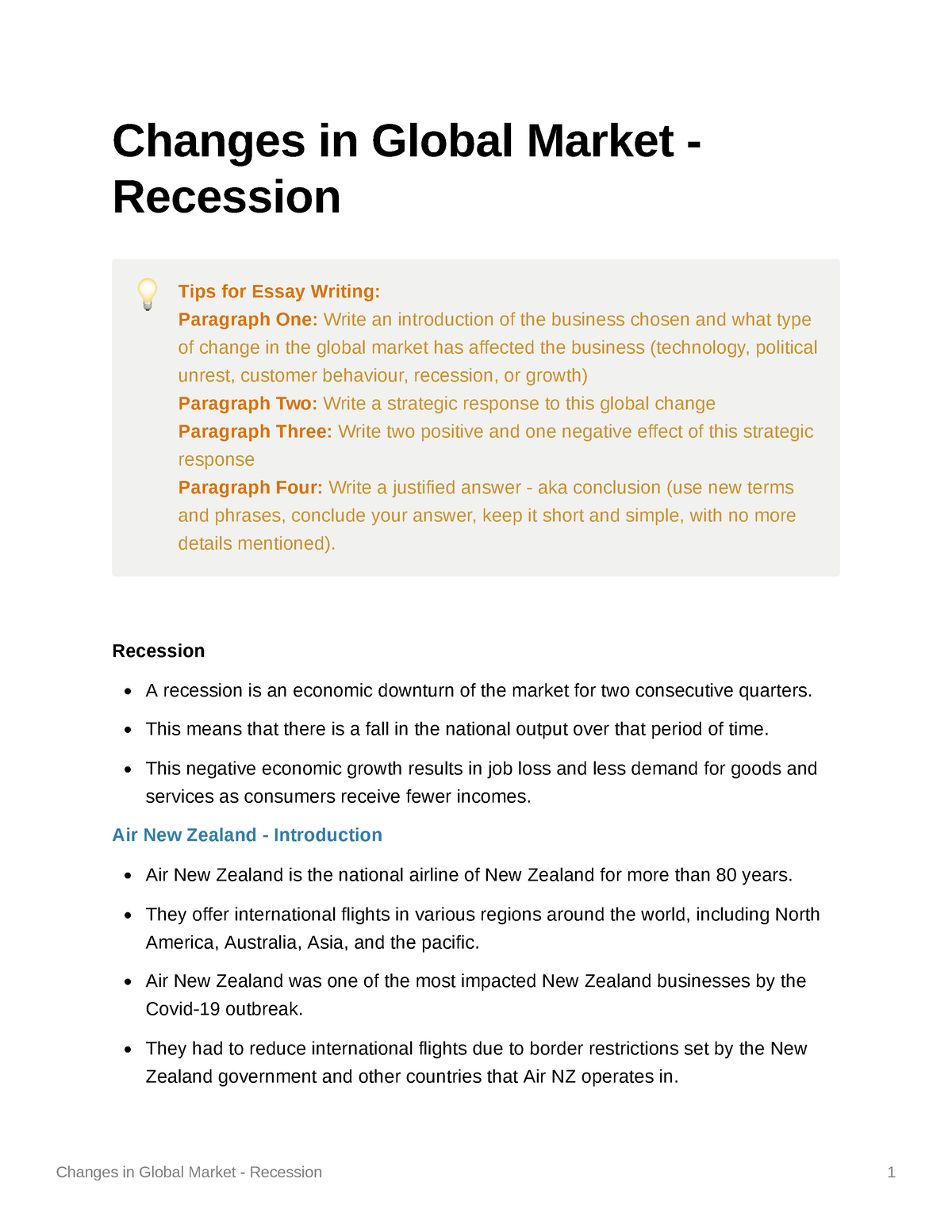 research paper on economic recession