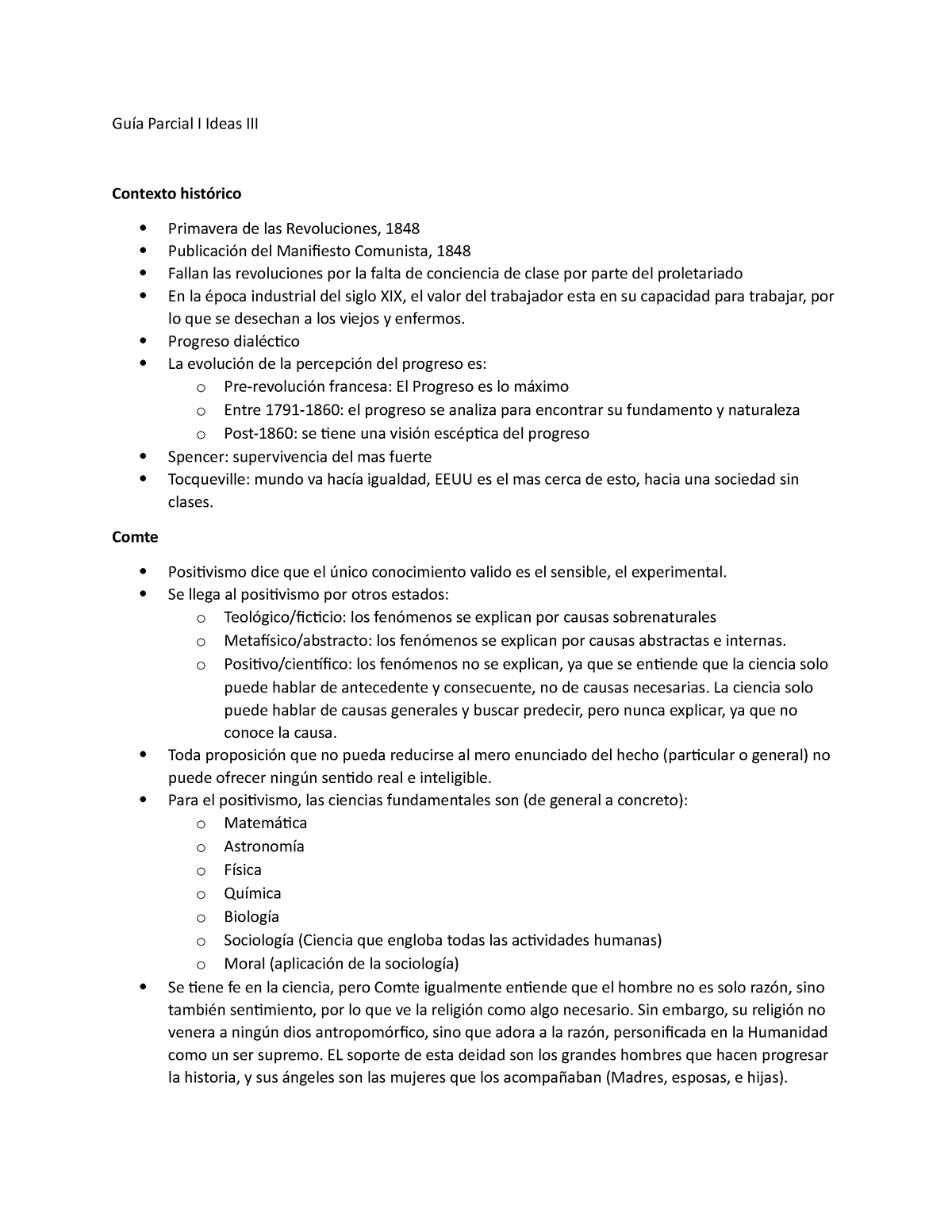 Guía Parcial I Ideas III - Guía Parcial I Ideas III Contexto Histórico ...