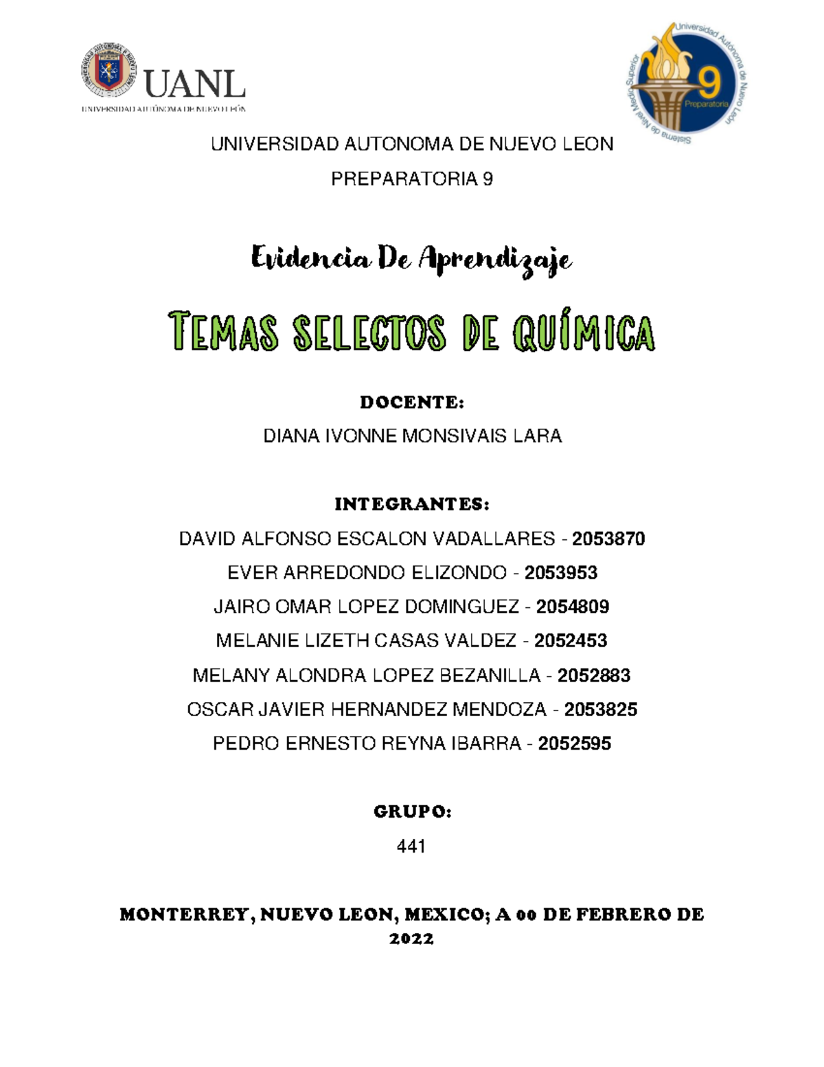 Equipo 5 Eaetapa 1 TSQ - rrr - UNIVERSIDAD AUTONOMA DE NUEVO LEON ...