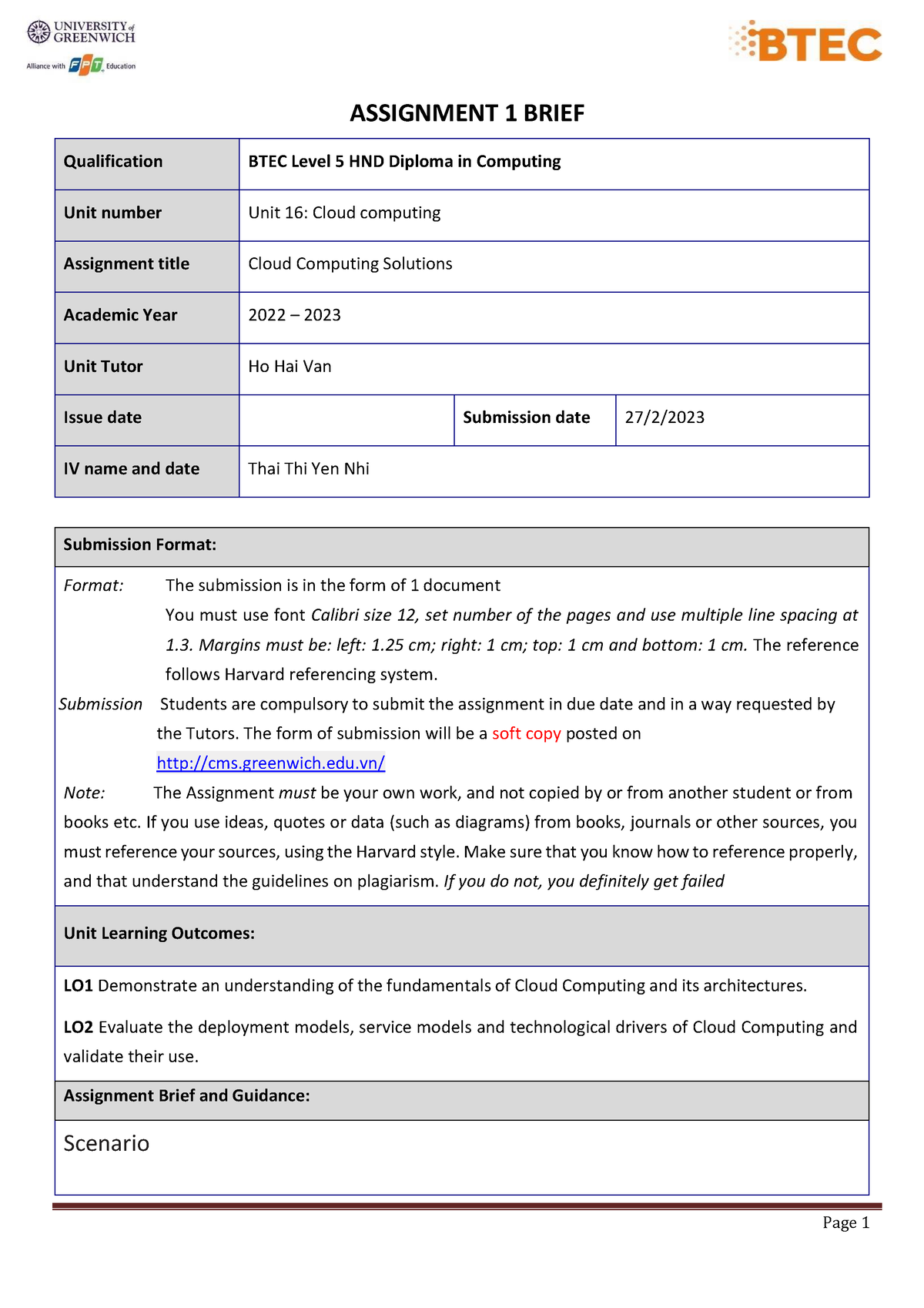 unit 5 assignment 1 brief