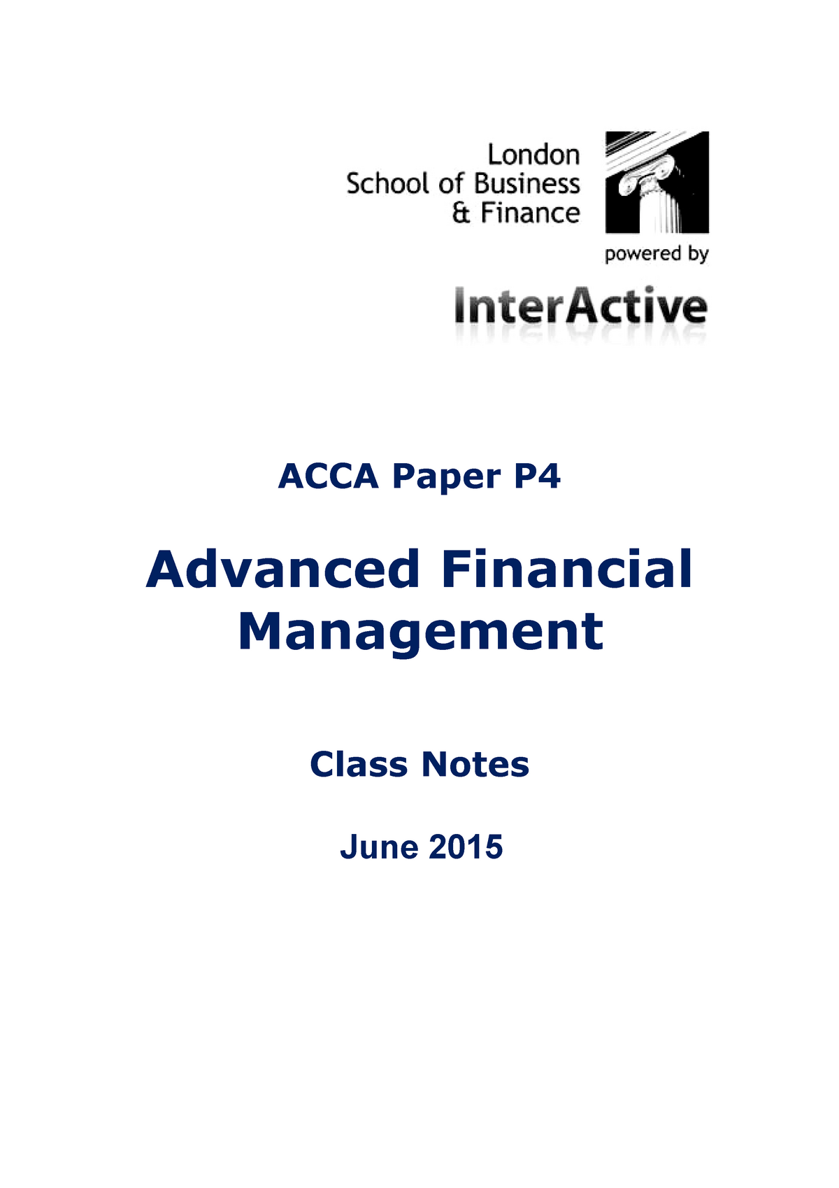 ACCA P4 Study Notes - They Could Be Helpful - ACCA Paper P Advanced ...