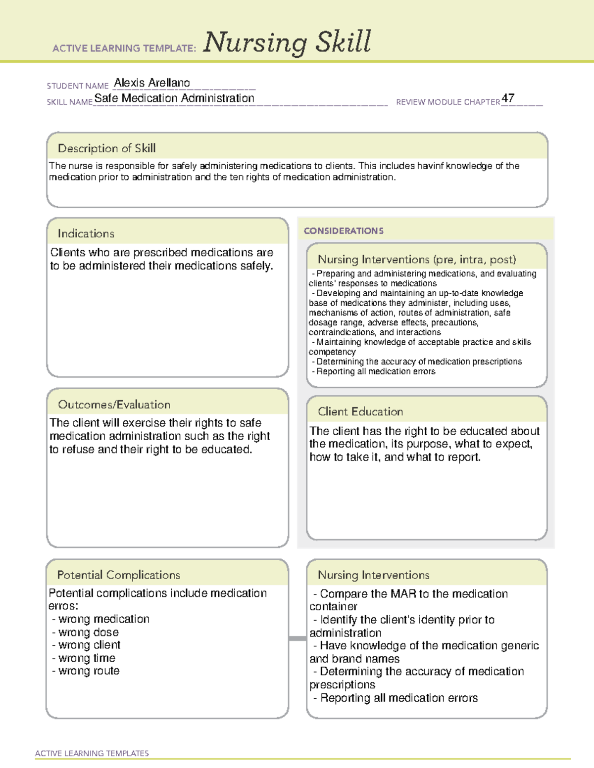 Active Learning Template - ADN 112 - ACTIVE LEARNING TEMPLATES Nursing ...