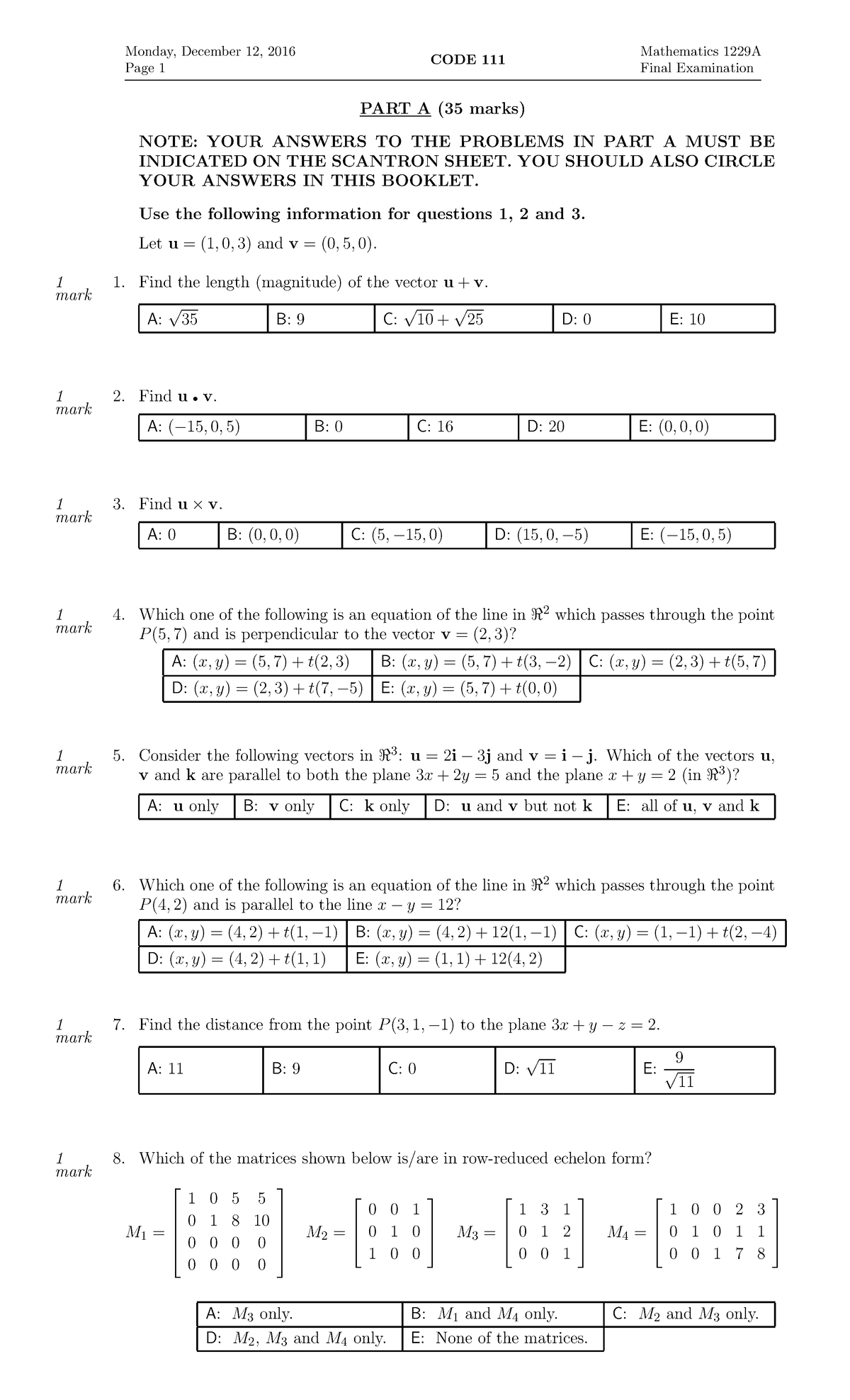 1229Af16finv1 - practice - Monday, December 12, 2016 Page 1 CODE 111 ...