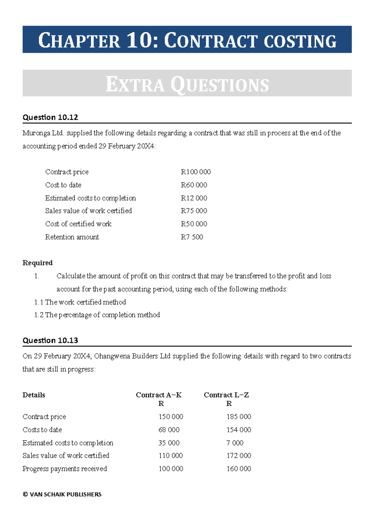 CAMA Additional questions C10 - CHAPTER 10: CONTRACT COSTING EXTRA ...