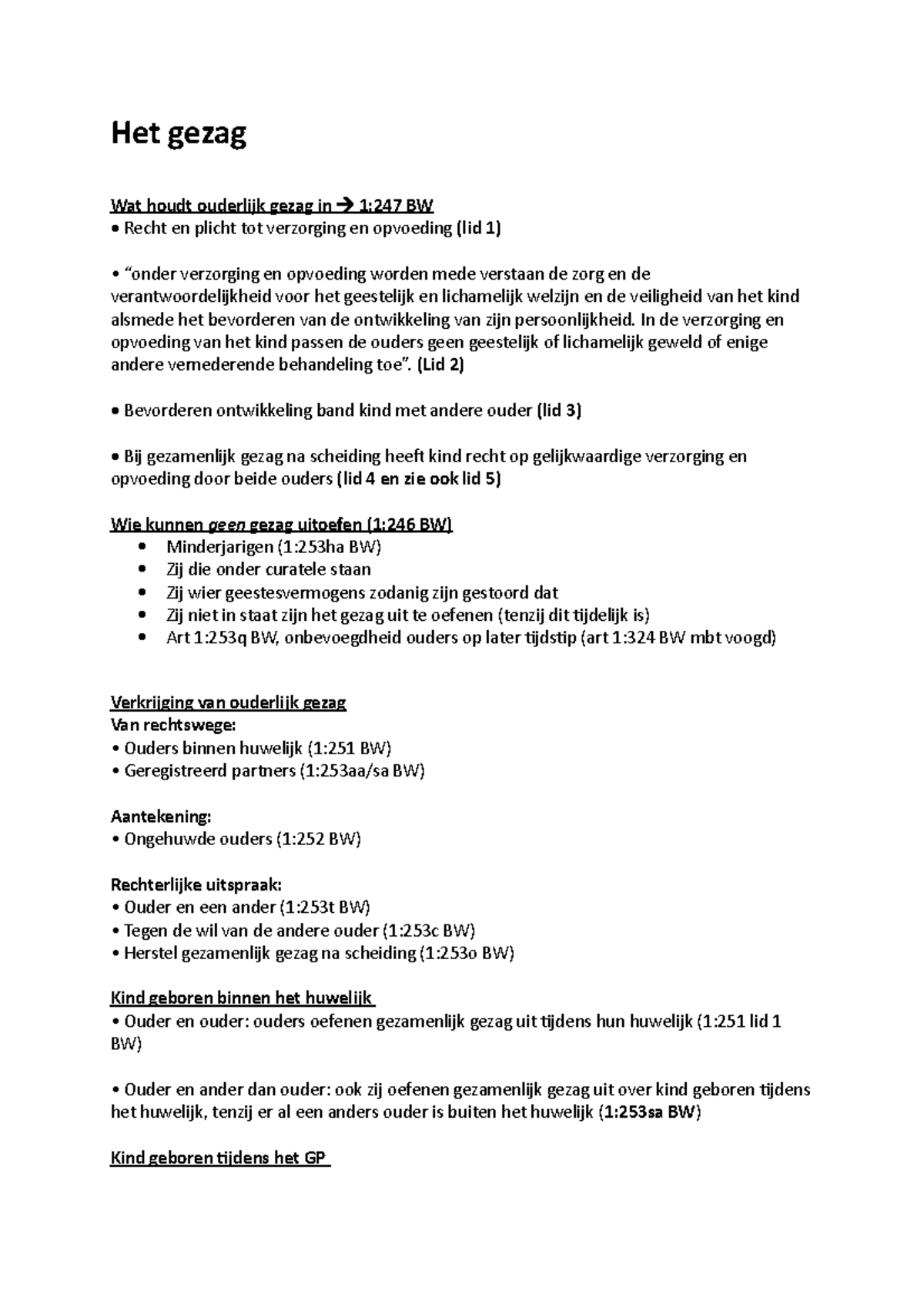 Gezag Het gezag Wat houdt ouderlijk