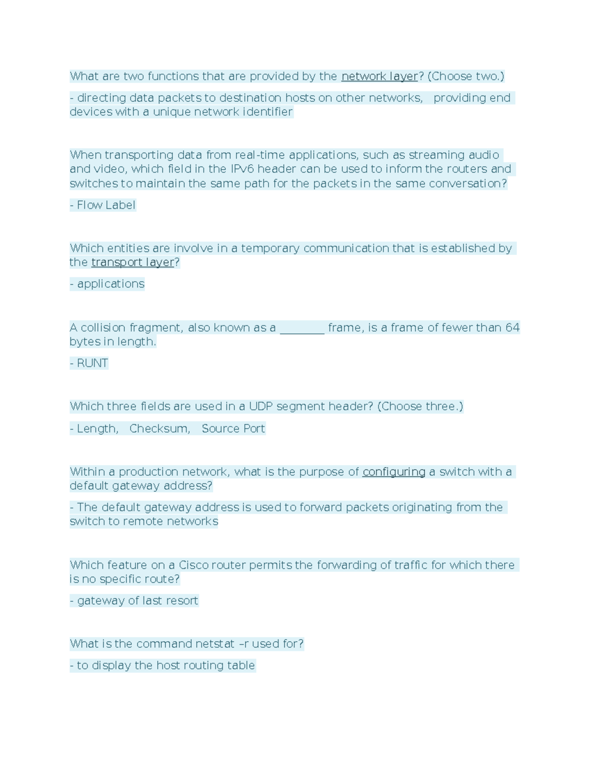 Data Coms.. Midterm Quizzes & Exam What are two functions that are