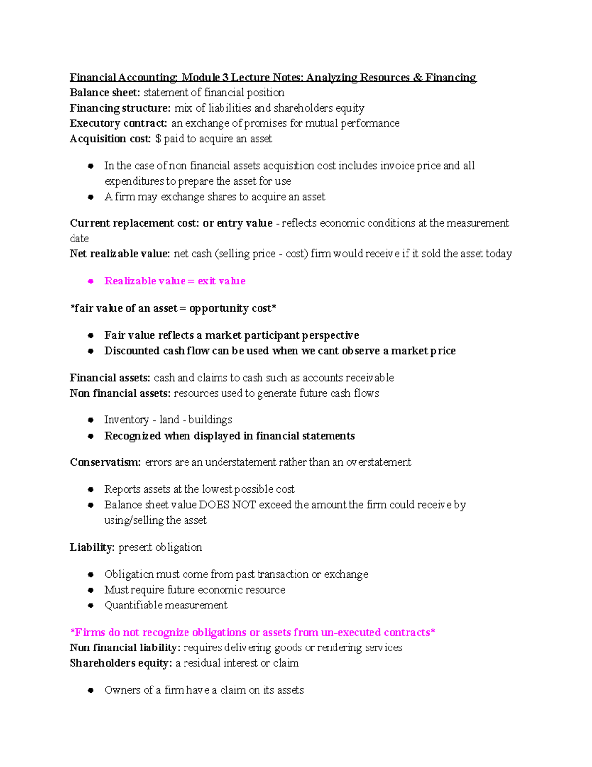 Financial Accounting Module 3 Lecture Notes Studocu