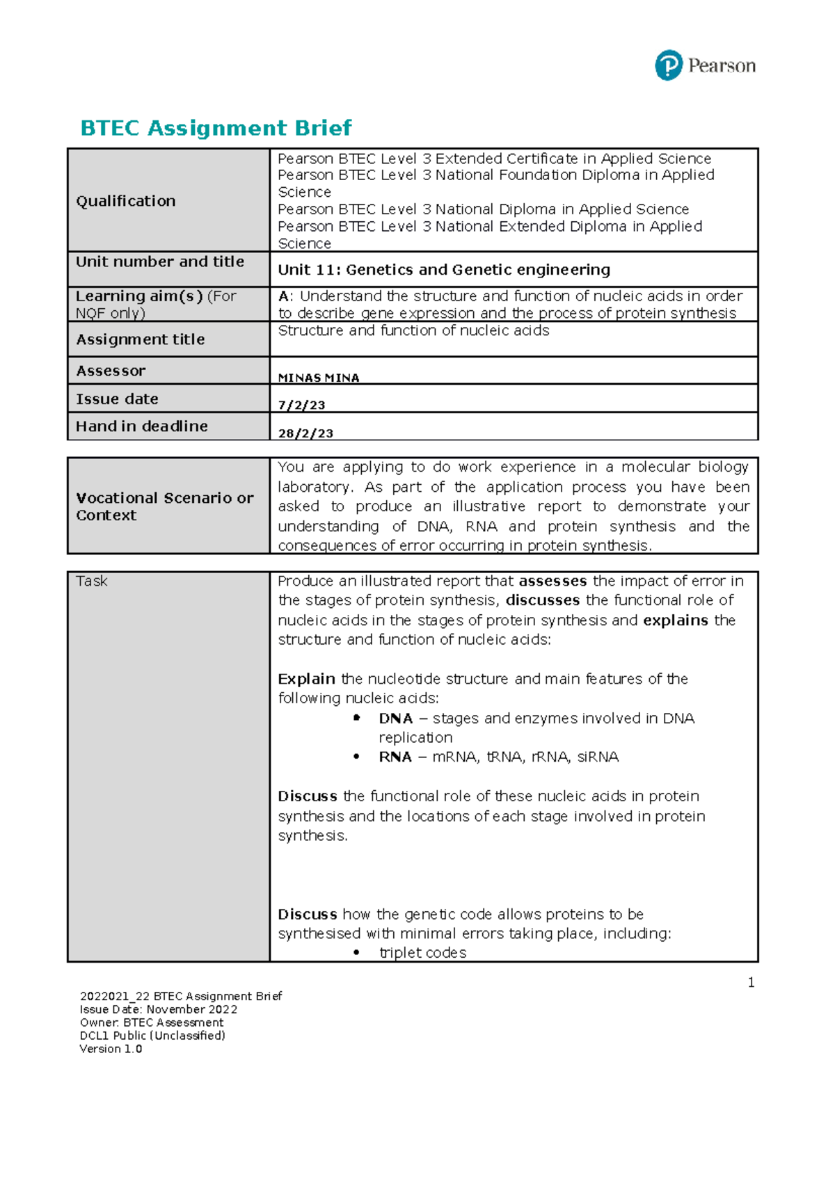 btec level 3 applied science unit 11 assignment d