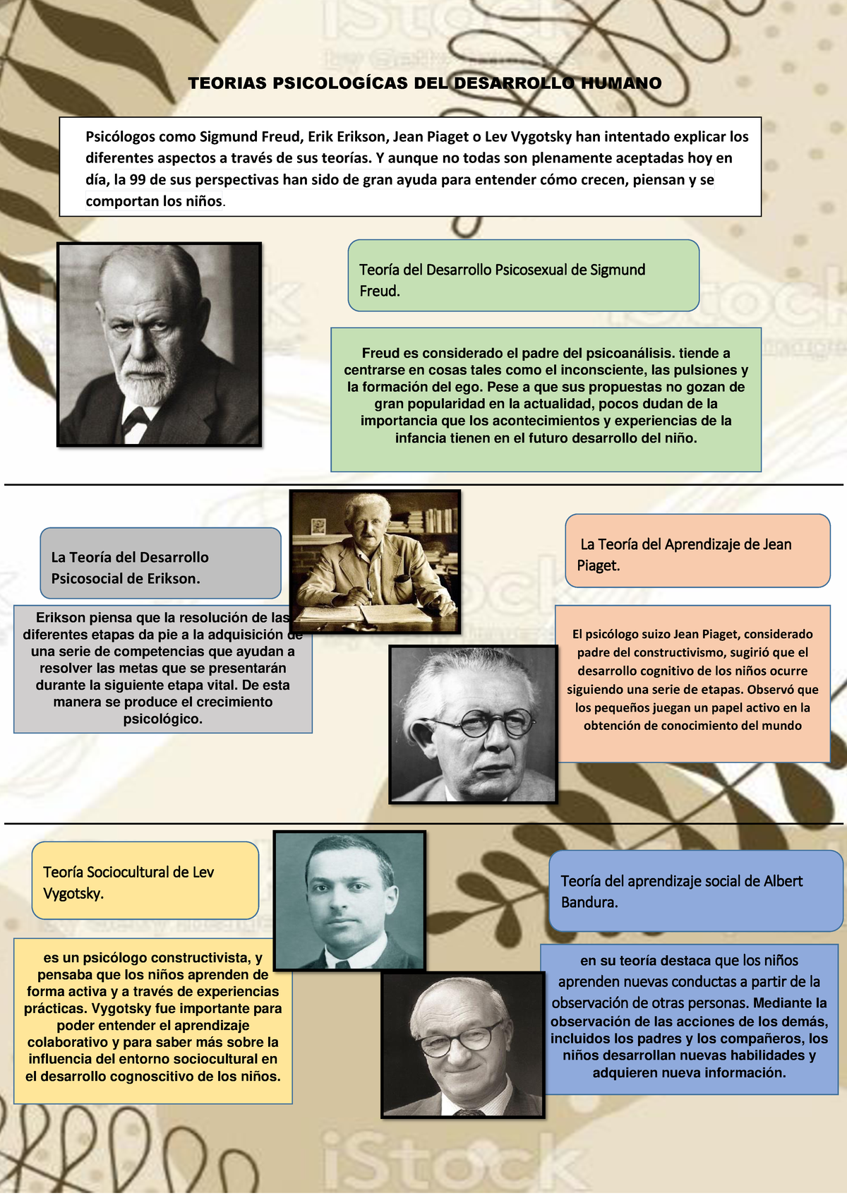 Teorias Psicologícas Del Desarrollo Humano Infografia Teorias PsicologÍcas Del Desarrollo 