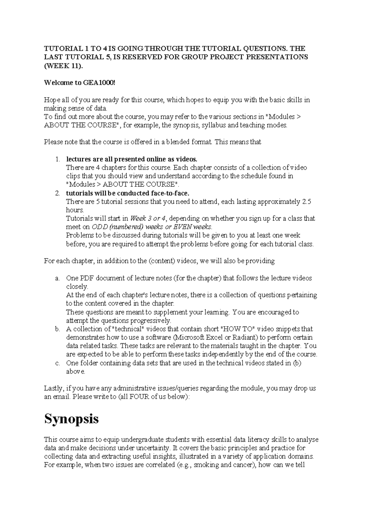 Course Description - Summary Quantitative reasoning with data ...