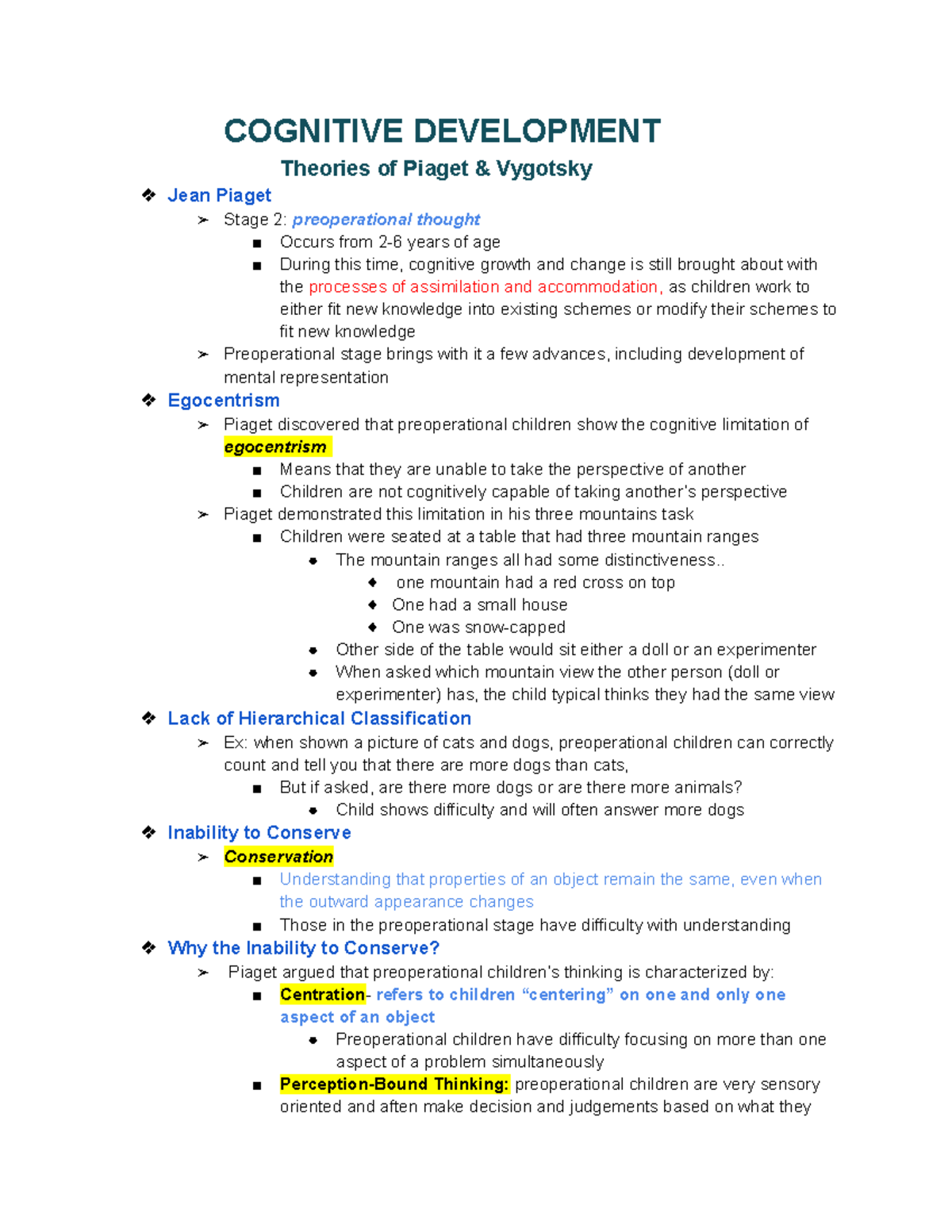 CD 2240 Preschool Physical Cognitive Development wk6