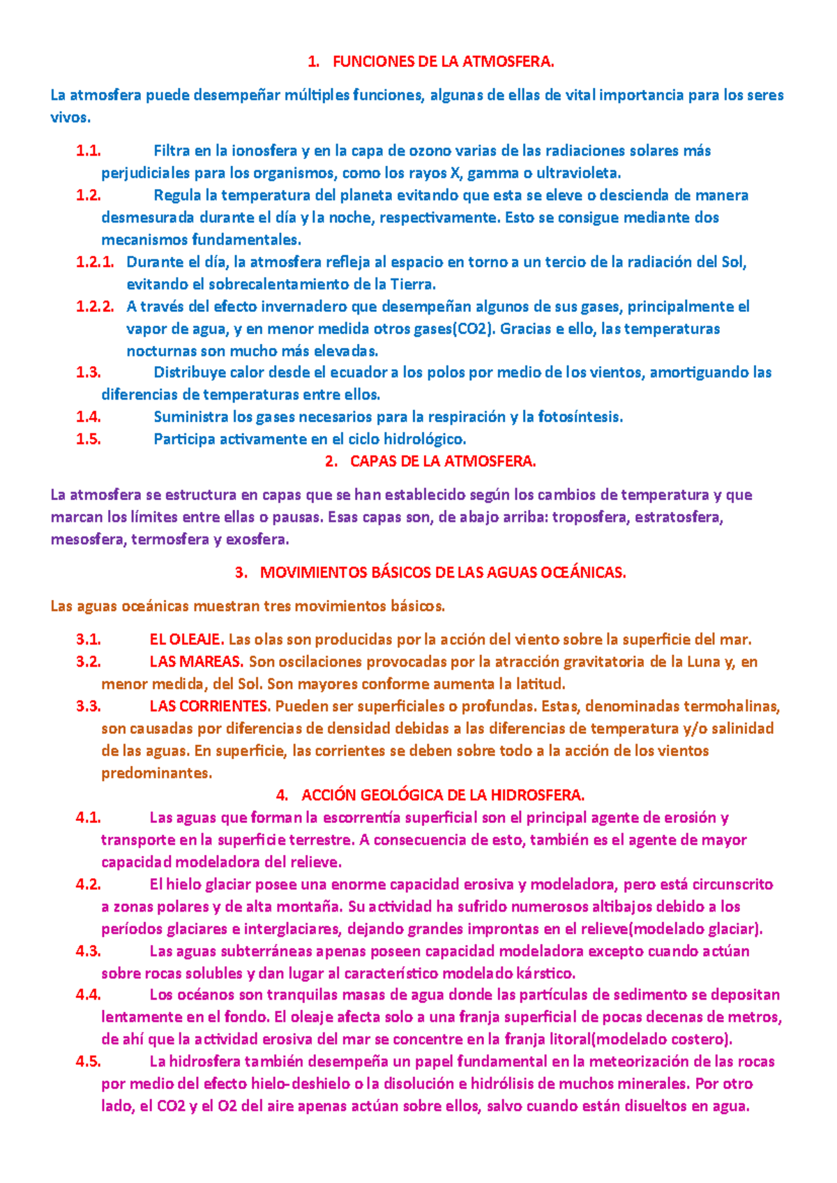 Resumen Geología Tema 3 1 Funciones De La Atmosfera La Atmosfera Puede Desempeñar Múltiples 0186