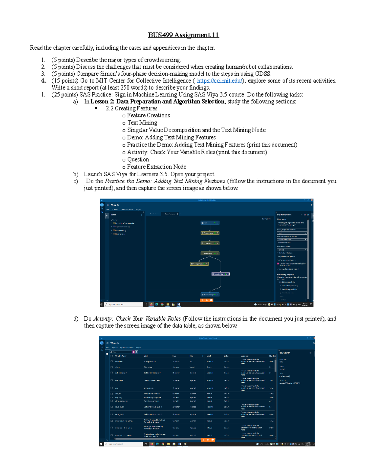 Assignment 11 - Working With SAS - BUS499 Assignment 11 Read The ...