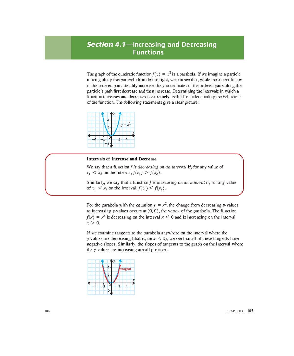 4.1 Increasing and Decreasing Functions Textbook - Section 4—Increasing ...