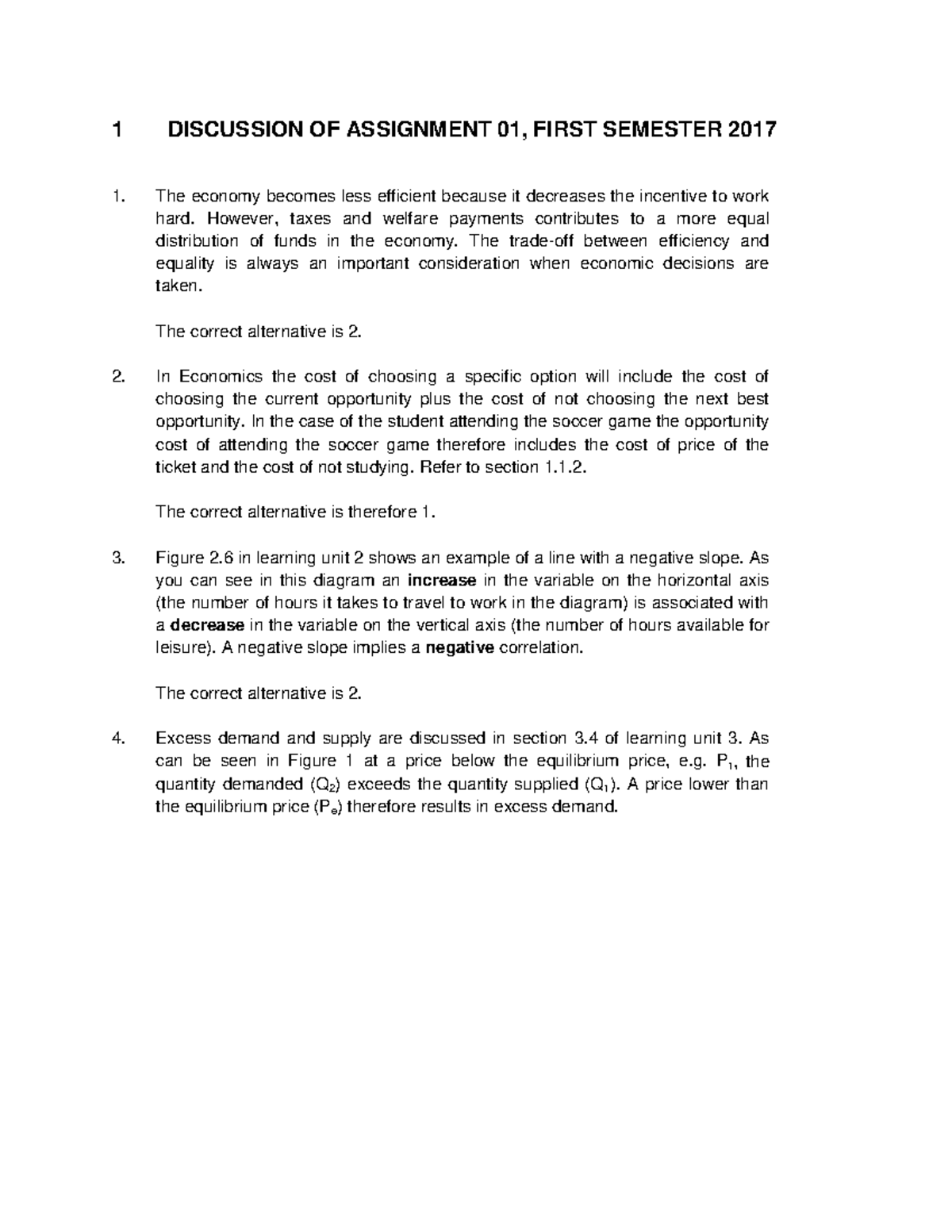 DISCUSSION OF ASSIGNMENT 01 - SEMESTER 1 - 1 1. DISCUSSION OF ...
