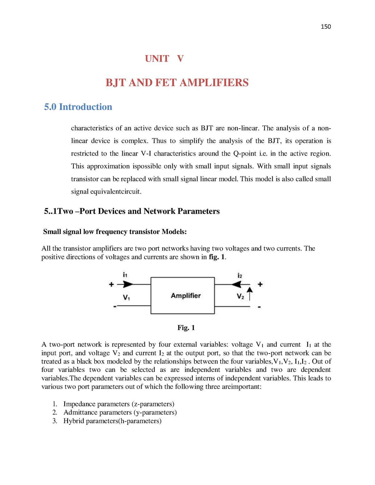 BJT AND FET Amplifiers - BJT Small Signal Analysis, BJT Hybrid Model ...