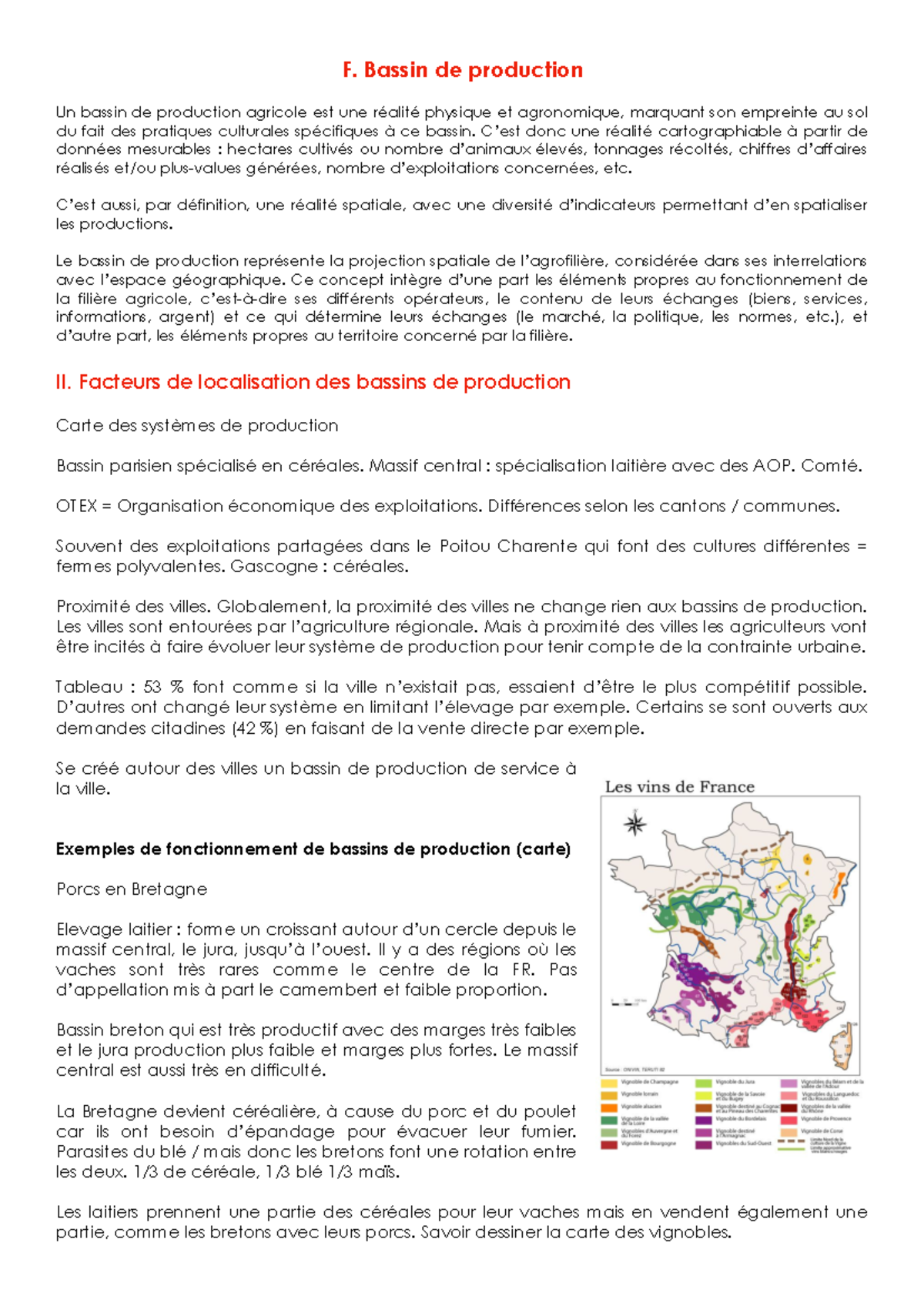 CM 6 - Géographie rurale - F. Bassin de production Un bassin de ...