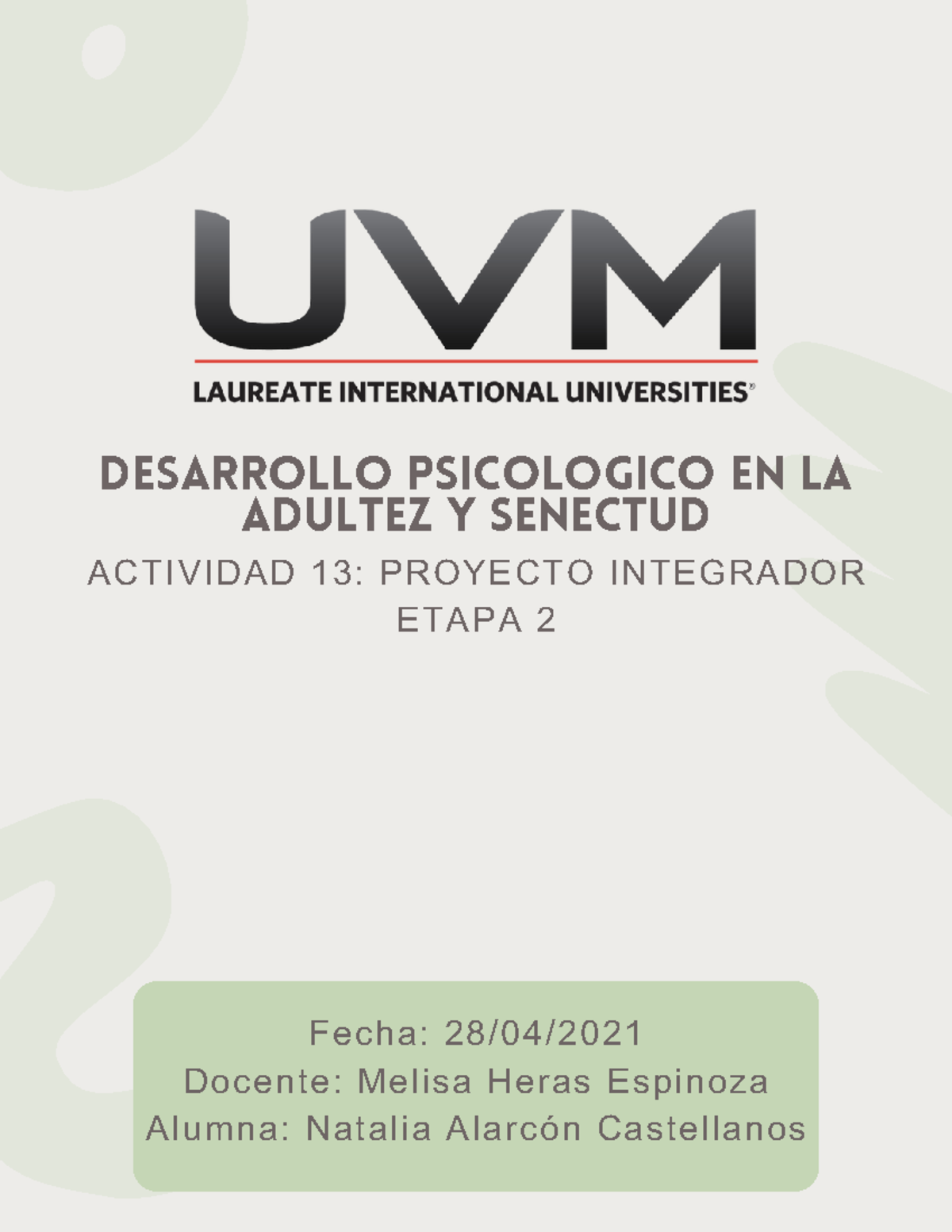 A Nac Desarrollo Psicologico En La Adultez Y Senectud Actividad