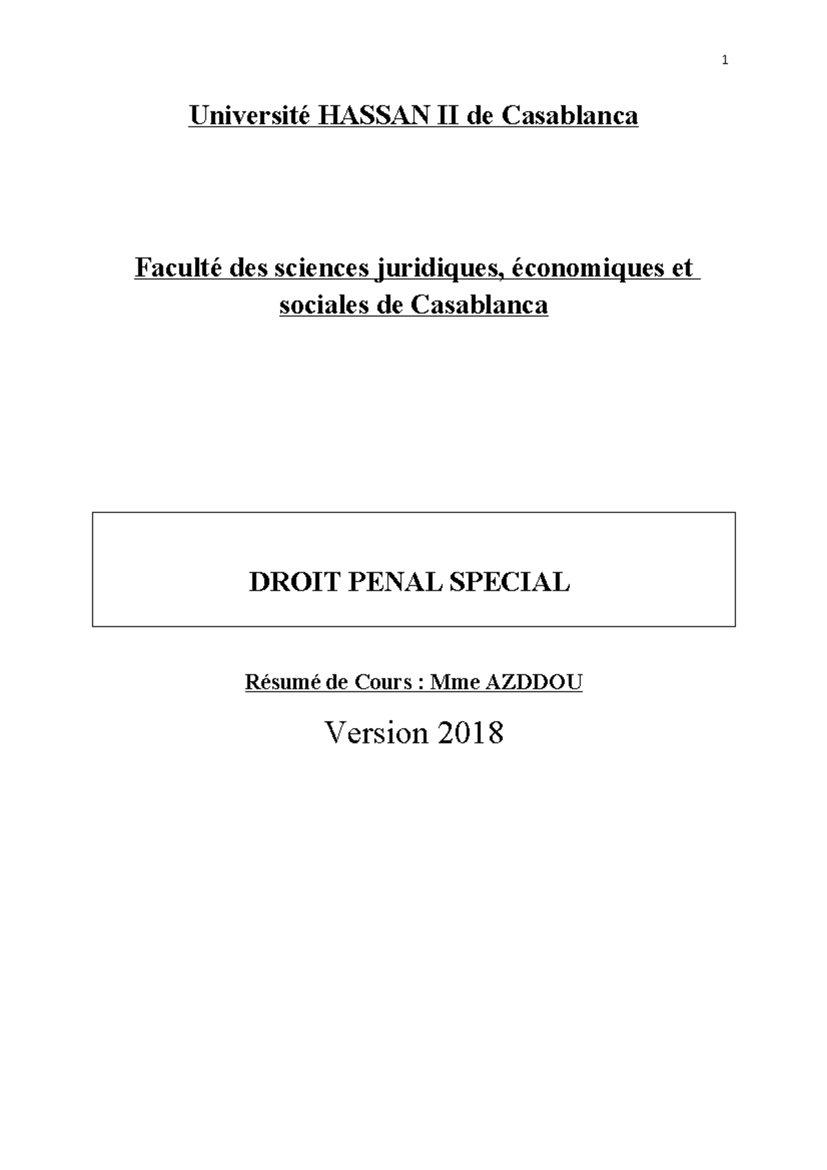 Azeddos 4df - support - Université HASSAN II de Casablanca Faculté des ...