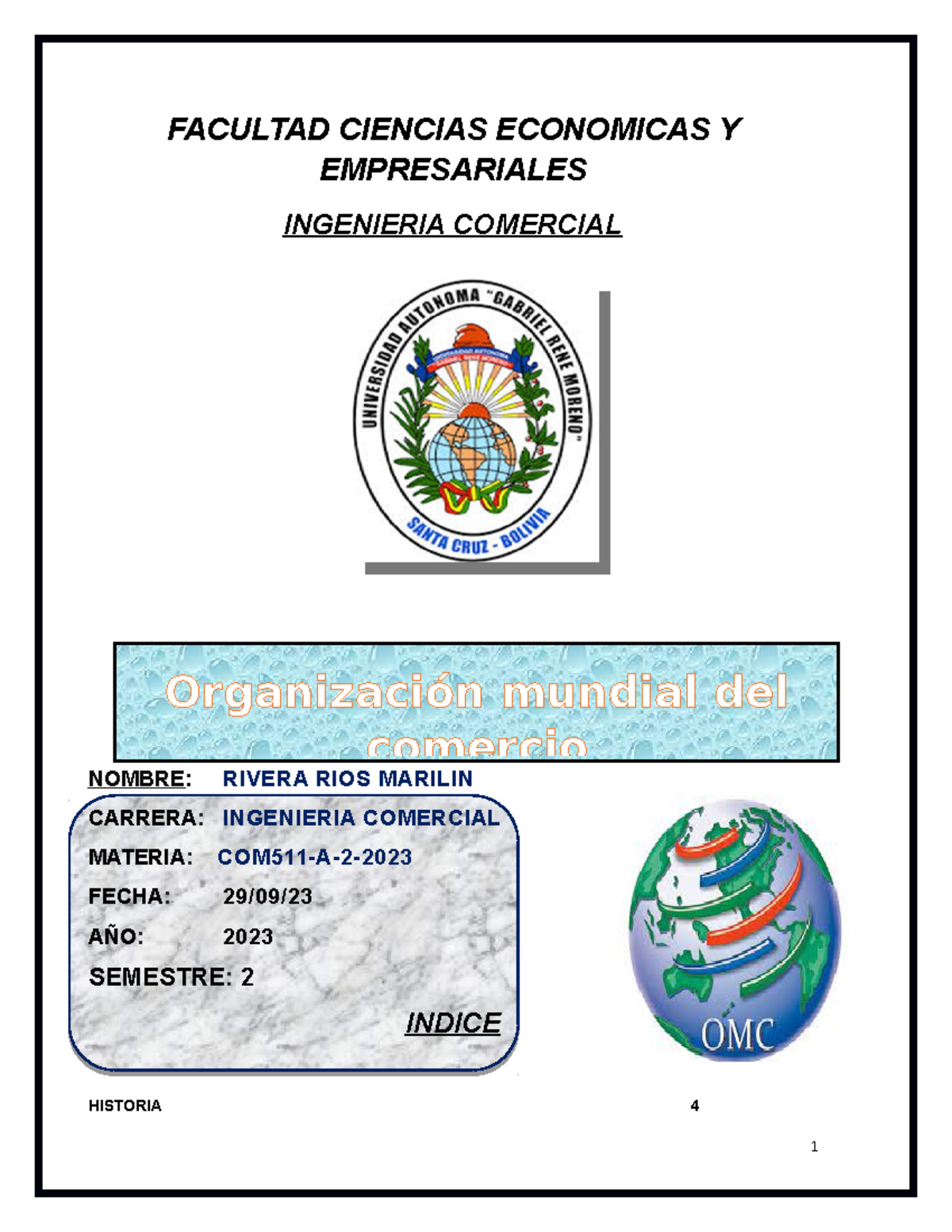Investigación de omc - FACULTAD CIENCIAS ECONOMICAS Y EMPRESARIALES ...