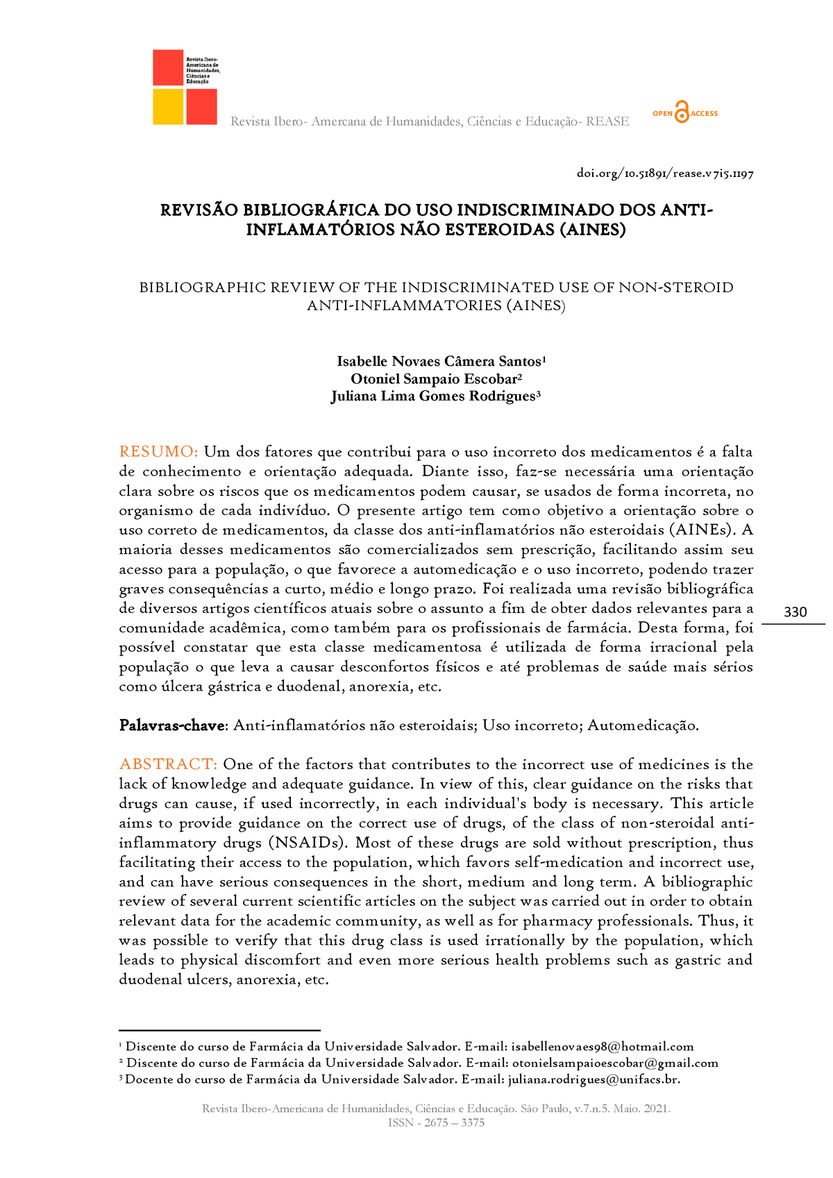 v. 9 n. 5 (2023): Revista Ibero-Americana de Humanidades, Ciências e  Educação- REASE