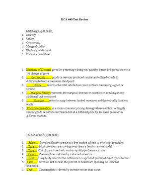 HCA 440 Lecture #2 Notes - HCA 440 Lecture #2 Notes Evolution of ...