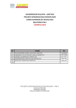 Introduzir 37+ Imagem Modelo Pim Unip - Br.thptnganamst.edu.vn