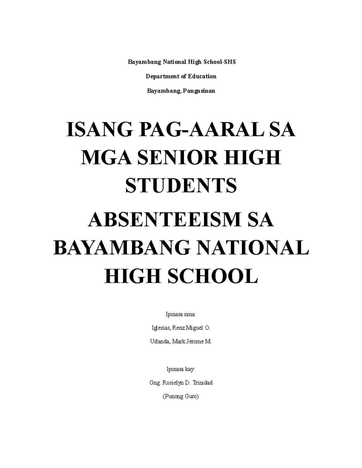 Bayambang National High School - Bayambang National High School-SHS ...