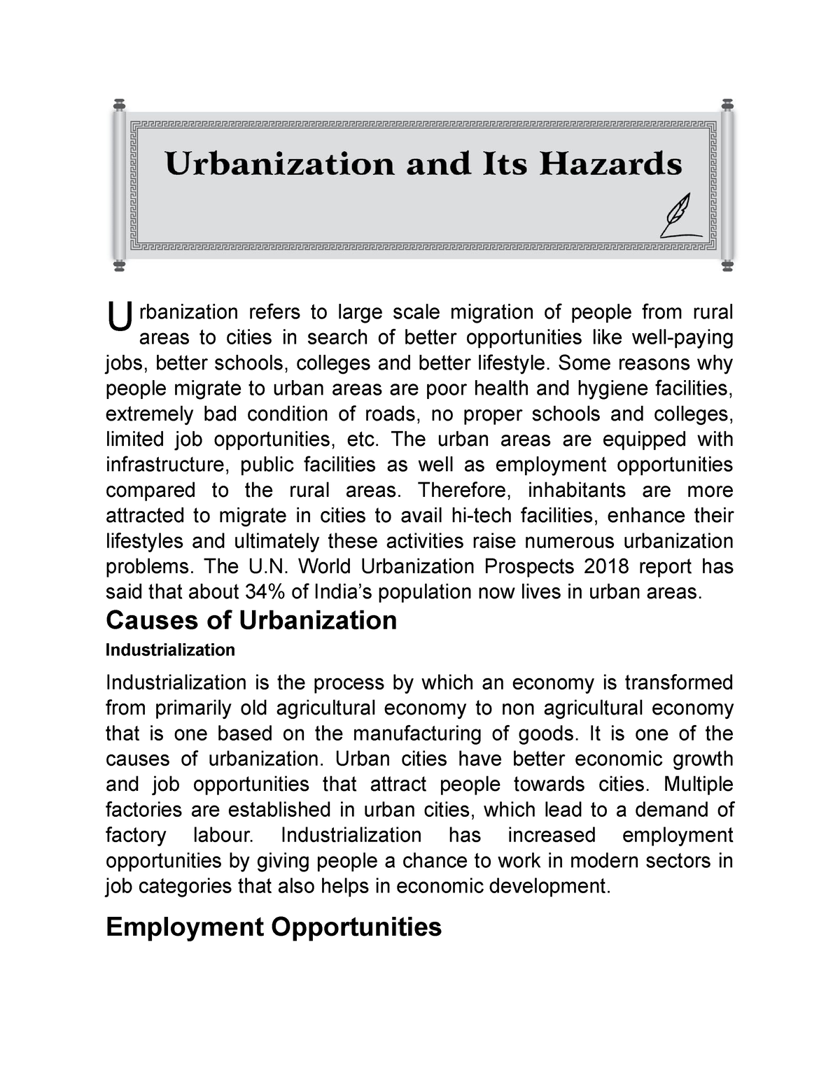 essay urbanization and its hazards