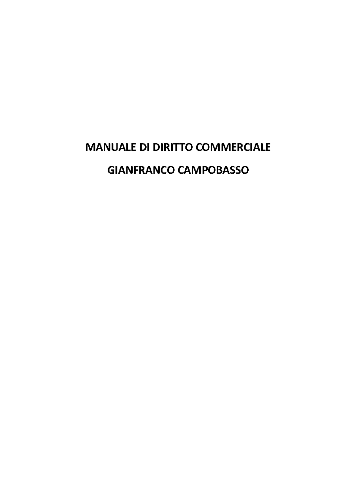 Dispensa Commerciale Prima Parte - MANUALE DI DIRITTO COMMERCIALE ...