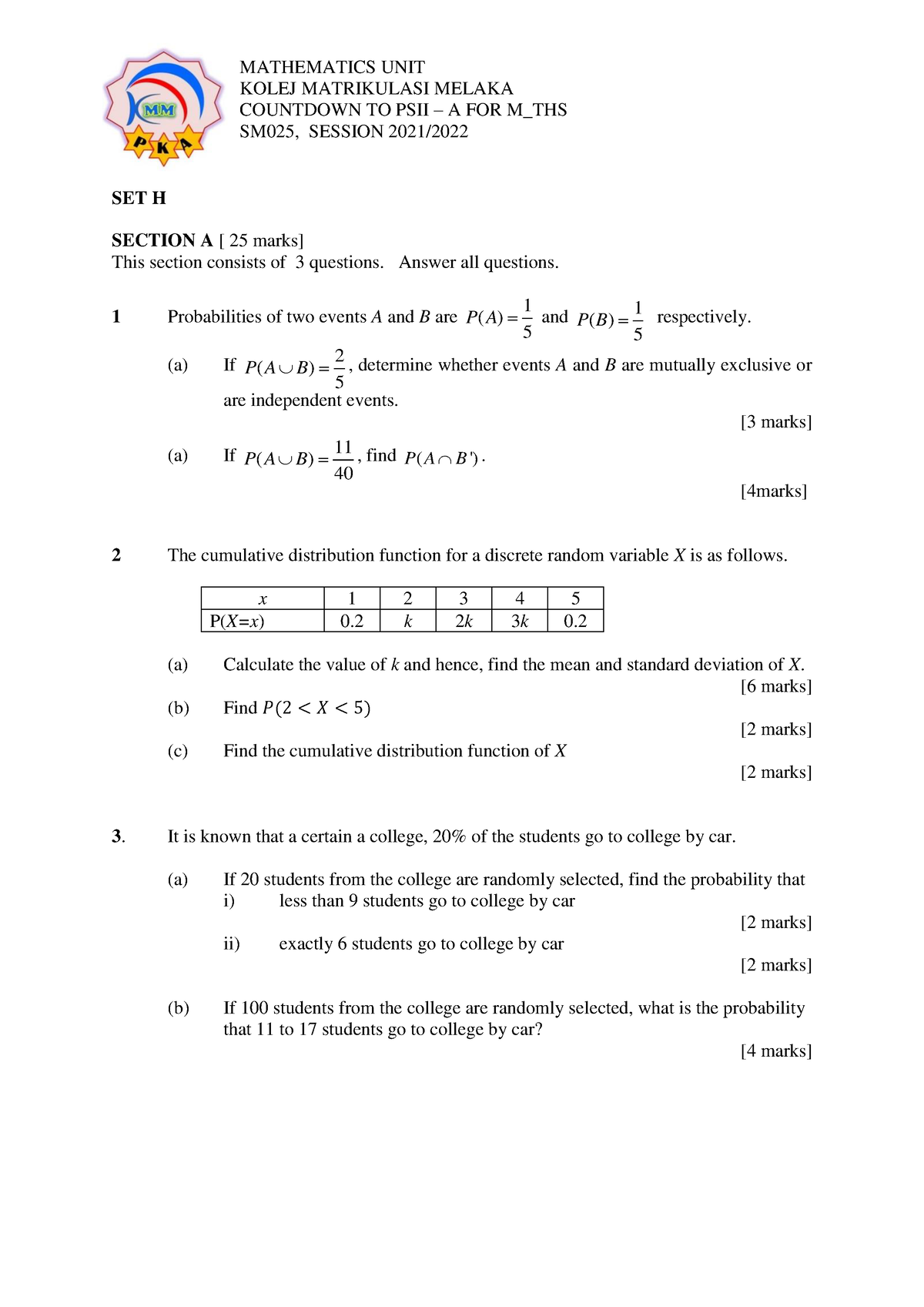 assignment math matrikulasi sm025