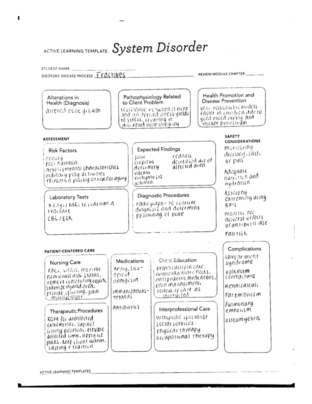 ATI System Disorder Fractures NU 307/8 Studocu