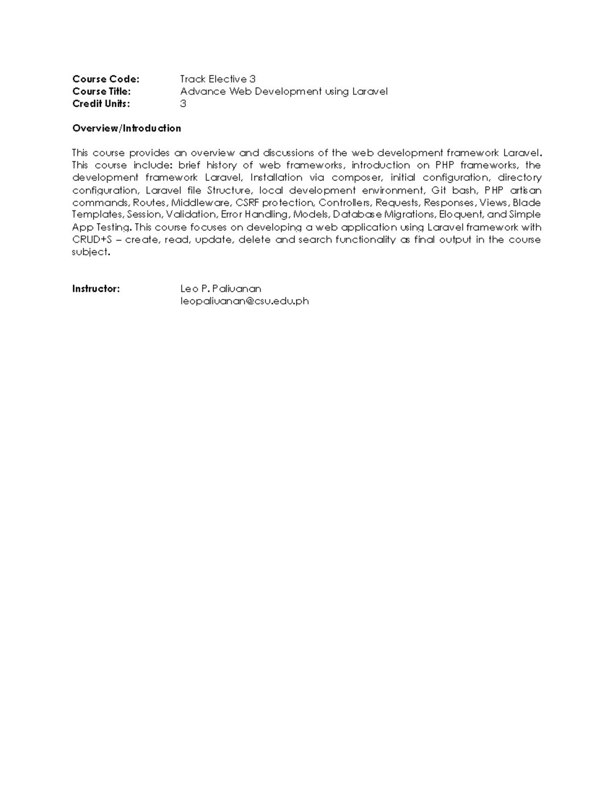 UNIT 1 - intro and installation - Course Code: Track Elective 3 Course ...