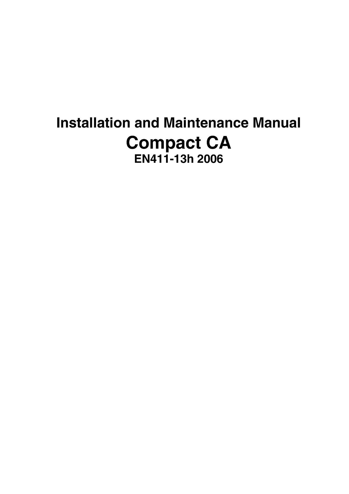 Installation And Maintenance Manual For CA Motor - Installation And ...