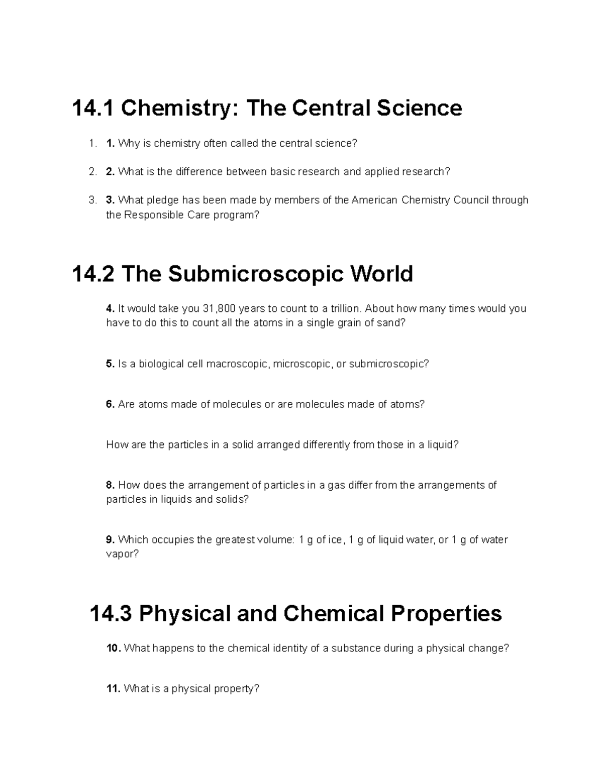 EDS Ch. 14 Questions 14 Chemistry The Central Science Why is