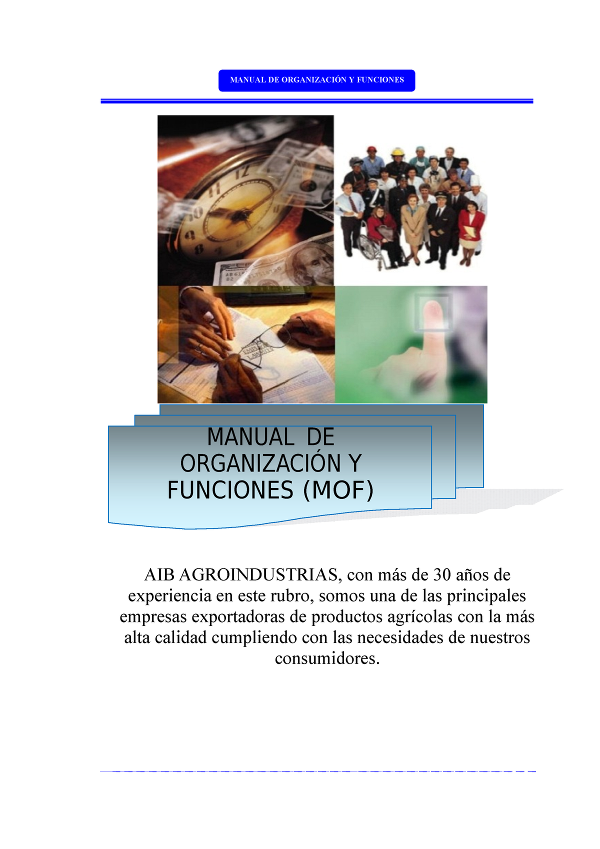 Manual DE Organización Y Funciones (MOF) (1) - MANUAL DE ORGANIZACIÓN Y ...