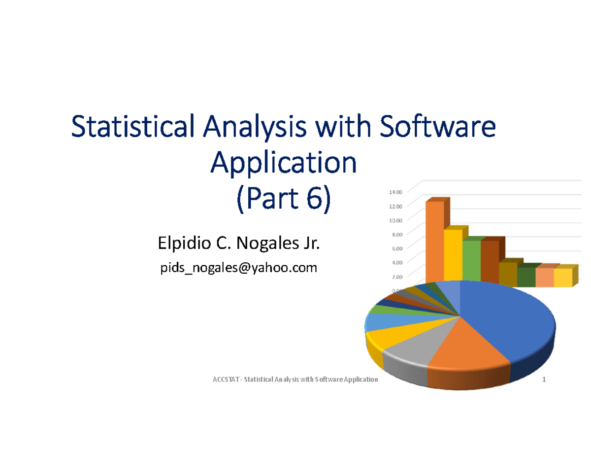 Statistical Analysis With Software Application Prelim Exam