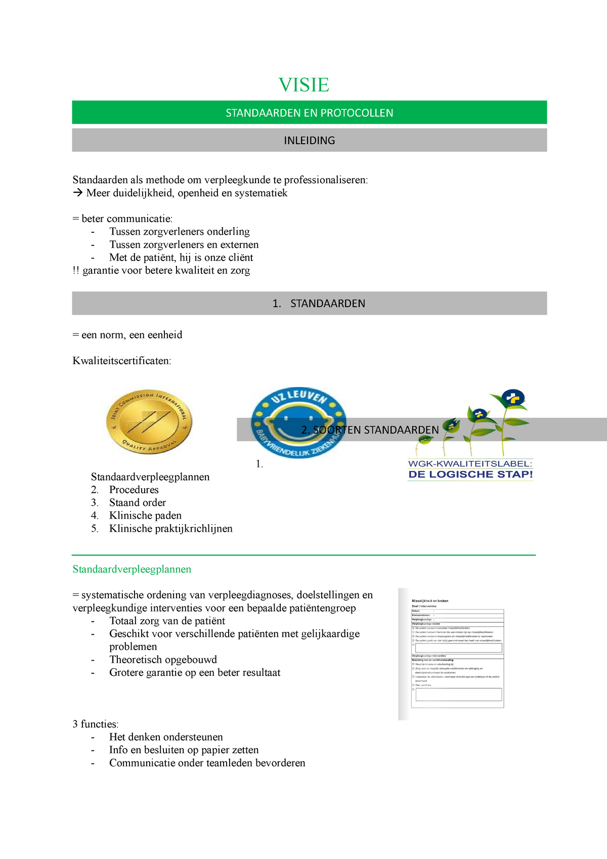 Visie - VISIE Standaarden Als Methode Om Verpleegkunde Te ...