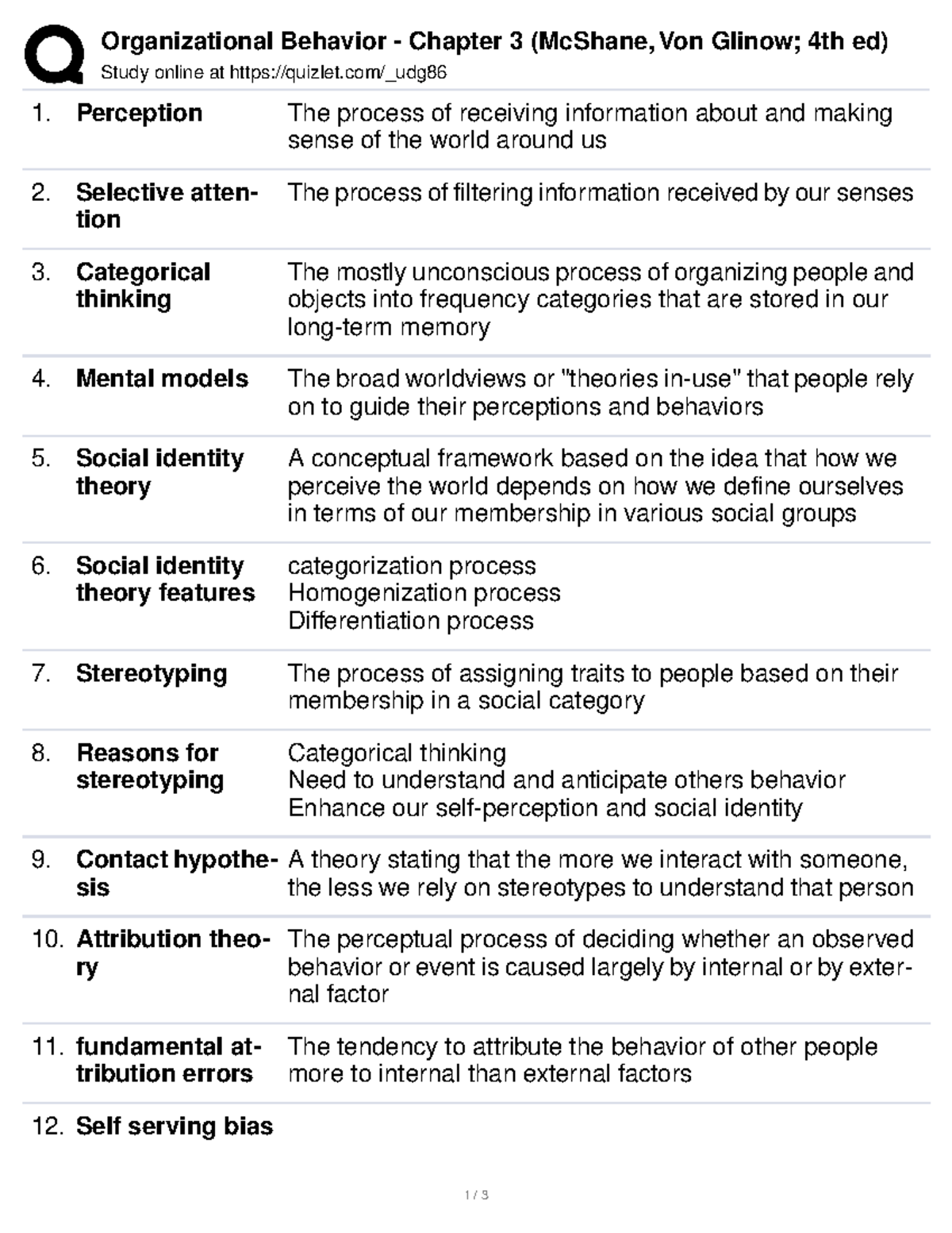 Quizlet mcshane ch 3 - Organizational Behavior - Chapter 3 (McShane ...