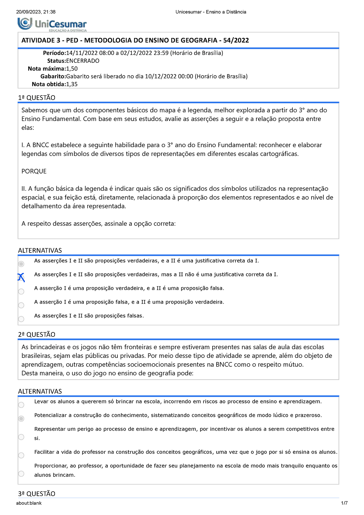 Atividade 2 - PED - Metodologia DO Ensino DE Geografia - ATIVIDADE 3 ...