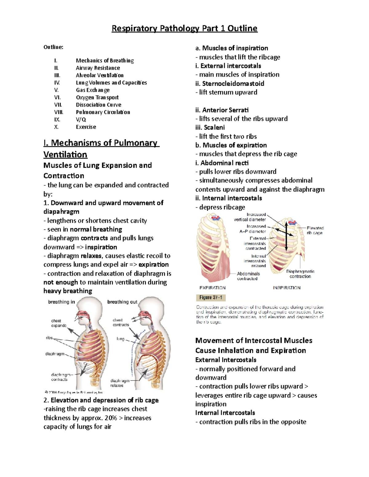 PHY 10 20 2020 Respiratory Pathology PART 1 Outline - Outline: I ...