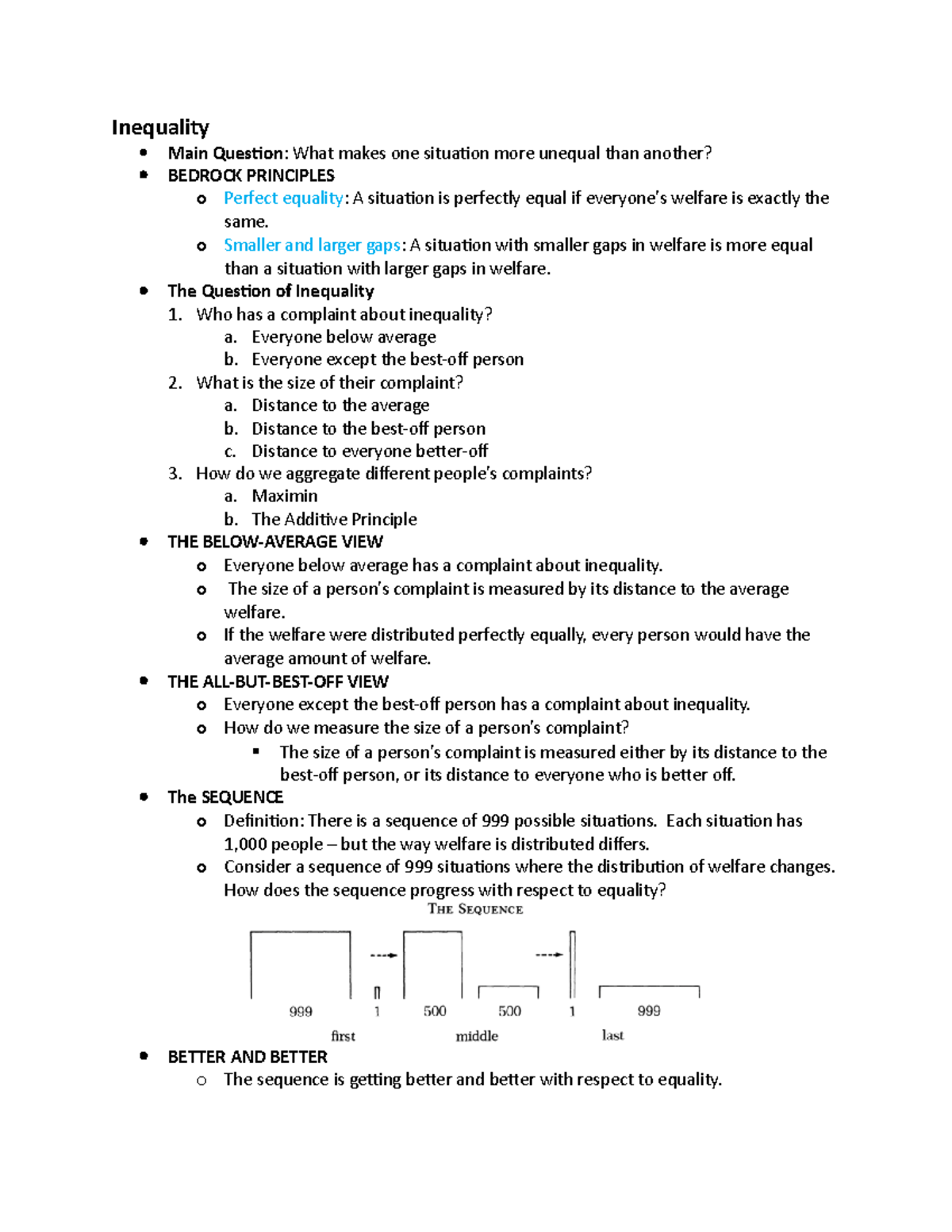 03 Inequality - Lecture 3 notes - Inequality Main Question: What makes ...
