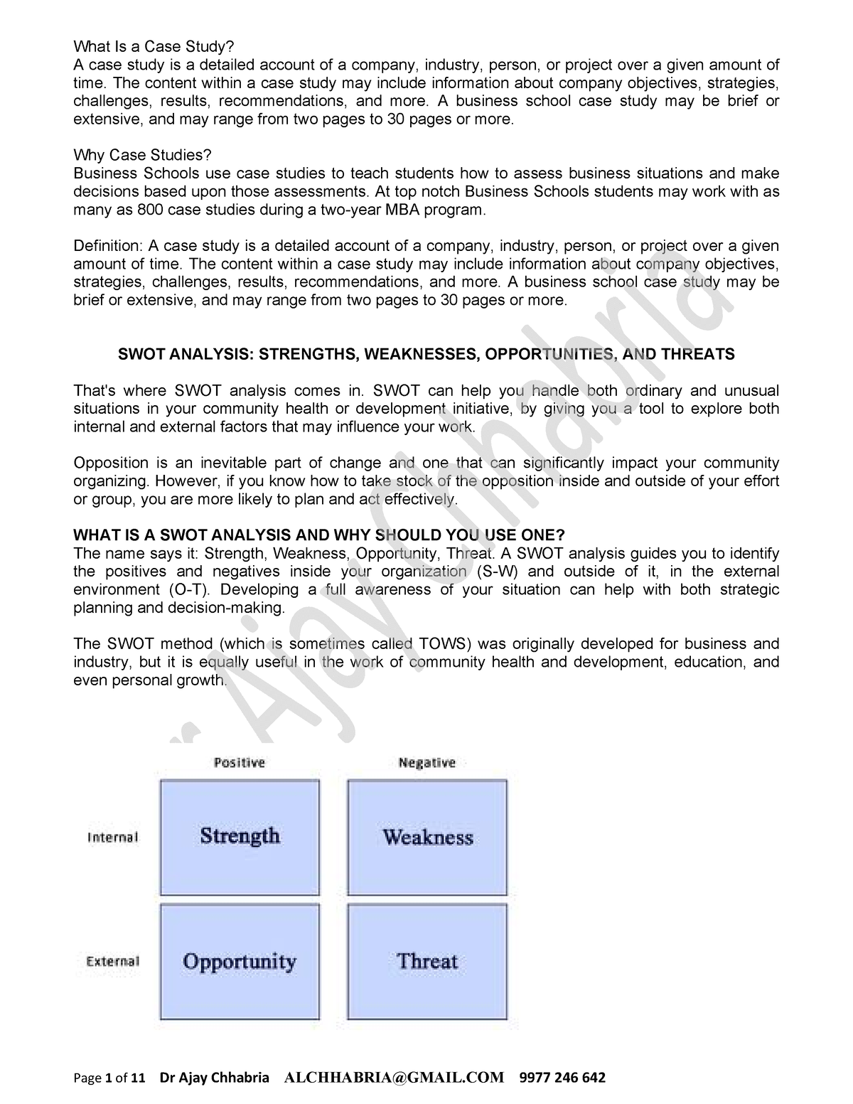 case study in material