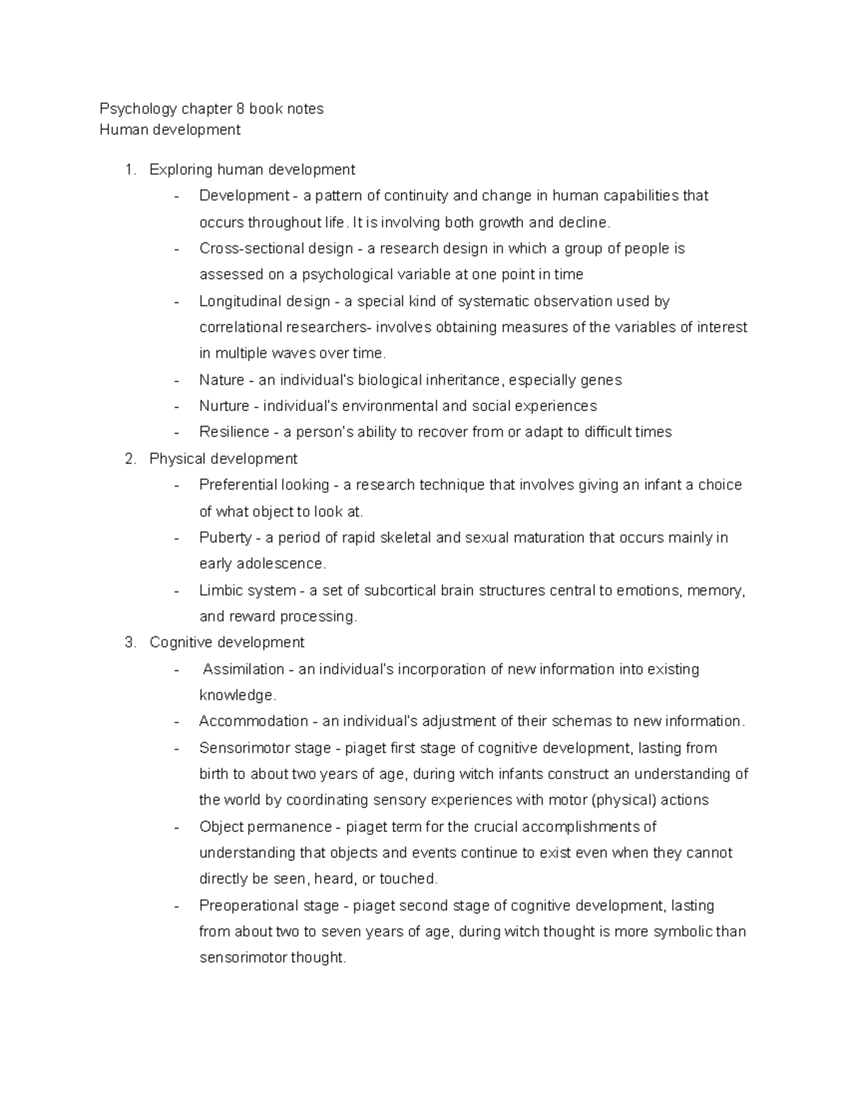 Psychology Chapter 8 Book Notes - Psychology Chapter 8 Book Notes Human ...